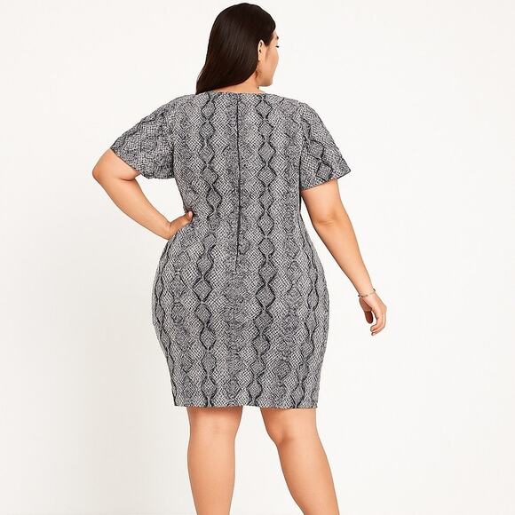 Symphony 2X Reptile Print Knot-Front Bodycon Dress - Picture 2 of 3